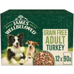James Wellbeloved Grain Free Adult Wet Dog Food Turkey Gravy Pouch 12 Pack