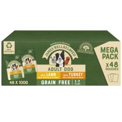 James Wellbeloved Grain Free Dog Food Pouch Turkey & Lamb in Gravy 48 Pack