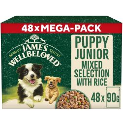 James Wellbeloved Puppy Wet Dog Food in Gravy Variety Pack Pouch 48 Pack