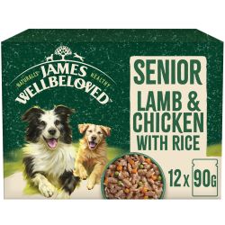 James Wellbeloved Senior Wet Dog Food Lamb & Chicken & Rice in Gravy 12 Pack