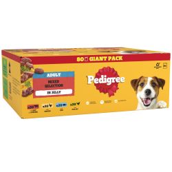 Pedigree Pouches Adult Dog Mixed Selection in Jelly 80pk