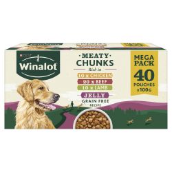 WINALOT Meaty Chunks Mixed in Jelly Wet Dog Food 40pk