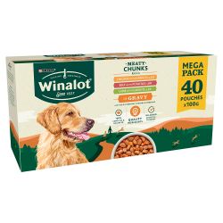 Winalot Meaty Chunks Pouches Mega Pack Mixed Chunks in Gravy 40pk