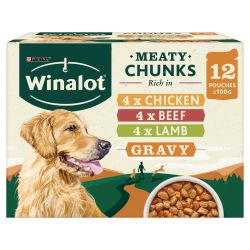 WINALOT Pouches Meaty Chunks Mixed in Gravy 12pk