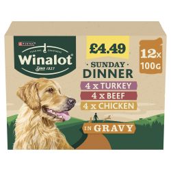 WINALOT Pouches Sunday Dinner Mixed in Gravy 12pk PMP £4.49