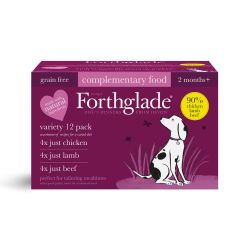 Forthglade Just 90% Multicase Grain Free 12 Pack (4xChicken, 4xLamb, 4xBeef)