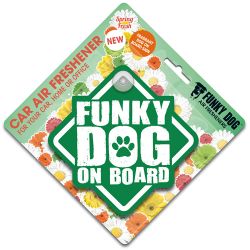 Funky Dog On Board Air Freshener Springfresh