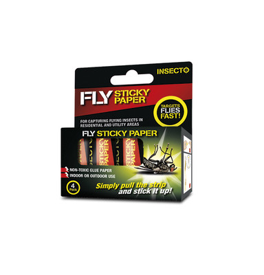 [INS3015] Insecto Fly Sticky Paper (Strong Sticky Tape) Pack Of 4