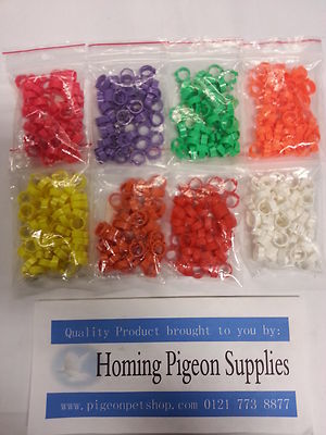 Racing Pigeon, Quail, Poultry Etc Clip Rings (Tub Of 50) In 3 Sizes 4,5 & 8Mm