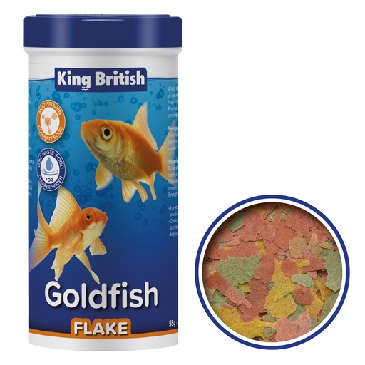 King British Goldfish Fish Flake Multi Vitamin Complete Food + Clearer Water