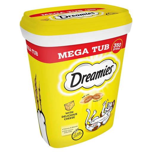 Dreamies Mega Tub Cat Treat With Cheese X2