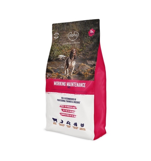 Alpha Worker Maintenance Dog Feed – 19% Protein & British Beef