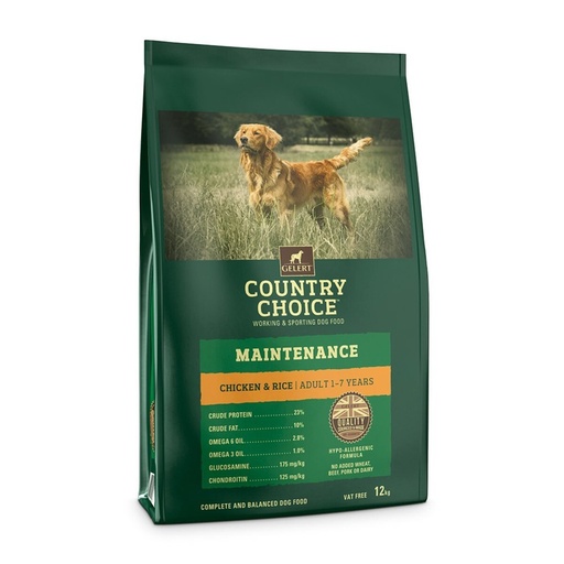 Gelert Country Choice Maintenance Chicken & Rice Dog Food Adult 1+ Years