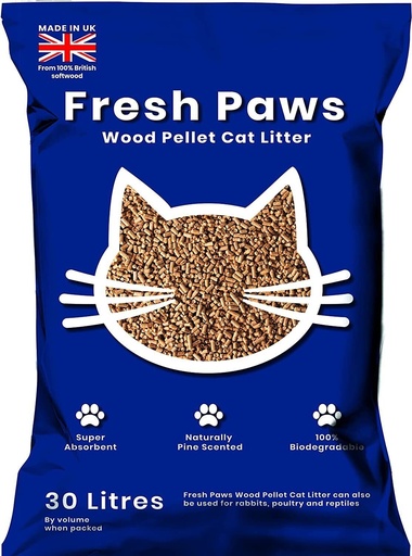 Fresh Paws Wood Pellets Cat Litter - Use For All Animals