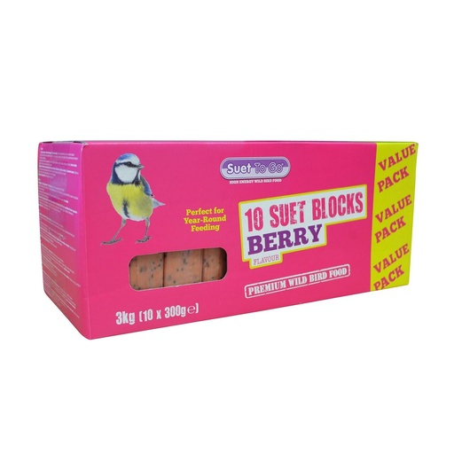 [UNI081] Unipet Suet To Go Wild Bird Suet Block – Berry (10 Value Pack)