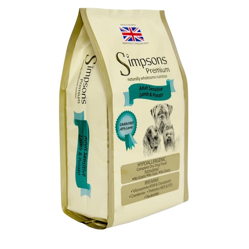 Simpsons Premium Adult Sensitive Lamb & Potato Dry Dog Food - Bag