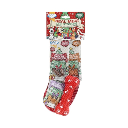 Good Boy Real Meat Christmas Stockings For Dogs Natural Meaty Treats & Toy