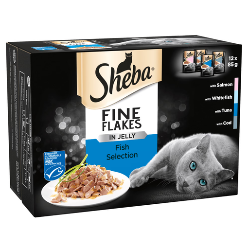 Sheba Fine Flakes In Jelly Fish Selection - For Cats 12 X