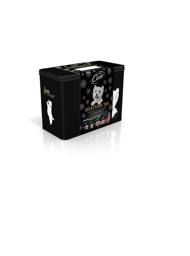[ped1755] Cesar Christmas Dog Gift Tin