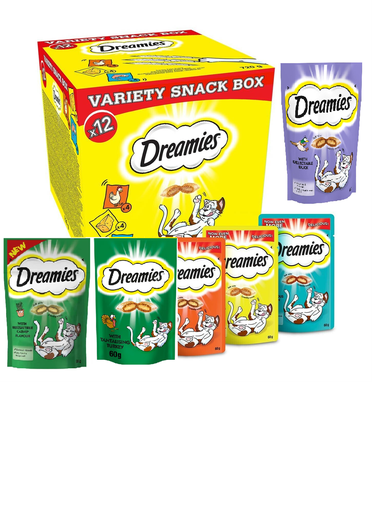 Dreamies Cat Treats Variety - Chicken Cheese Salmon Turkey Catnip & Duck
