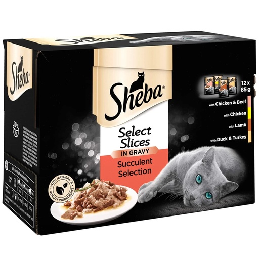 Sheba Select Slices In Gravy Succulent Selection Cat Food Pouches 12 X