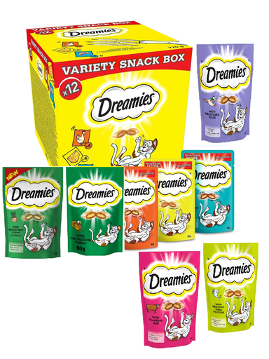 Dreamies Cat Treats Variety Chicken Cheese Beef Salmon Turkey Duck Catnip & Tuna
