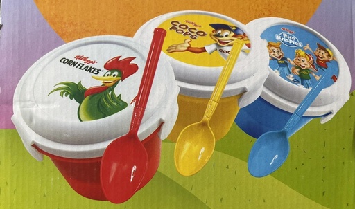 Limited Edition Kellogg' Cereal Container Break Fast Pots 3 Varieties Brand New