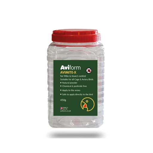 Aviform Avimite-X Red Mite Powder For Cage & Aviary Birds Shaker