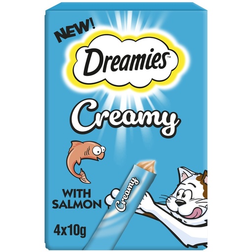 New Dreamies Creamy With Scrumptious Salmon (4X ) For Cats & Kittens