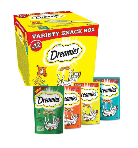 Dreamies Cat Treats Mixed Variety - Chicken Cheese Salmon & Catnip