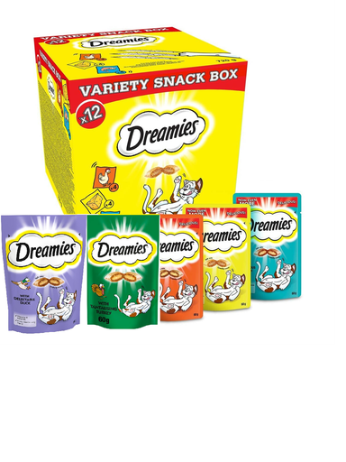 Dreamies Cat Treats Mixed Variety - Chicken Cheese Salmon Turkey & Duck