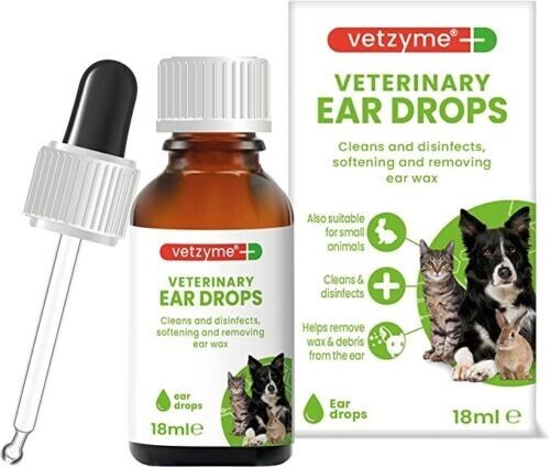 Vetzyme Veterinary Ear Drops Dogs, Cats & Pets Cleans & Disinfects