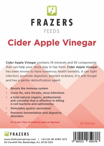 Cider Apple Vinegar (With The Mother) - Bird Pigeon Poultry