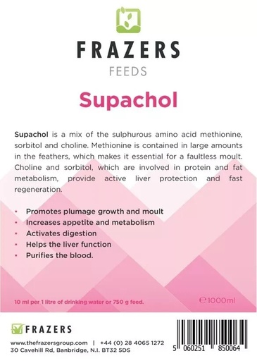 Frazers Supachol /Sedochol - Pigeons, Poultry Frazers Supachol 2.5Ltr