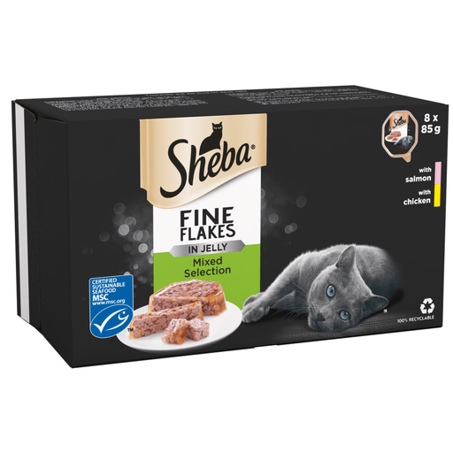 Sheba Fine Flakes Mixed Selection In Jelly Cat Food (Chicken & Salmon) Ofd