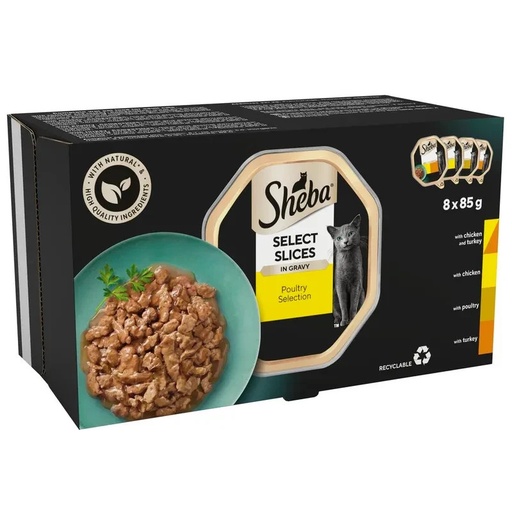 Sheba Select Slices In Gravy Poultry Selection Cat Food (Chicken & Turkey)