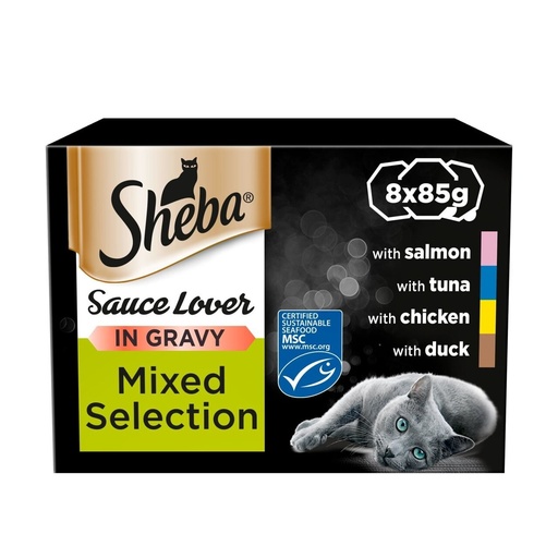 Sheba Sauce Lover Mixed Selection Cat Food (Chicken & Salmon) In Gravy