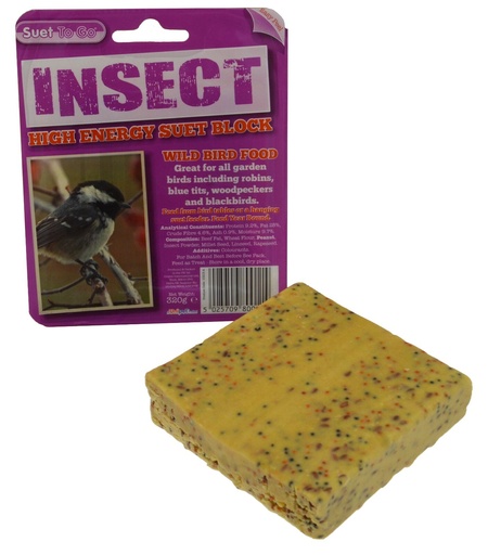 [UNI086] Unipet Wild Bird Suet Block In Tray – Insect (1 Tray)