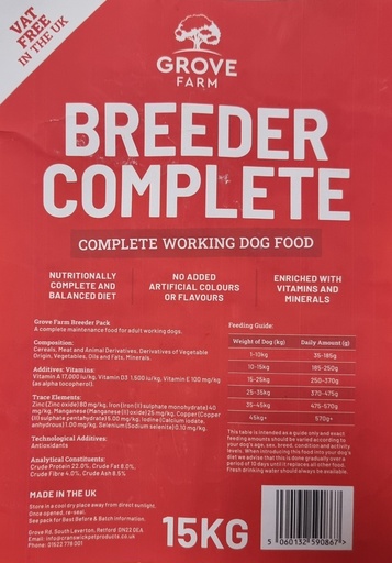 Grove Farm Breeder Complete Complete Working Dog Food,