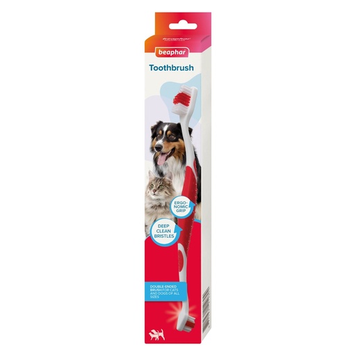 [1000481] Beaphar Double-Ended Toothbrush For Cats, Dogs And All Other Pets