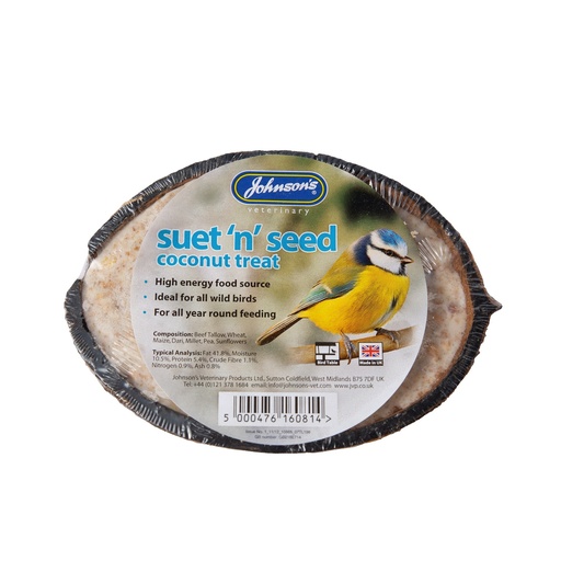 [P081] Johnson's Veterinary - Wild Bird Suet ‘n’ Seed Coconut Treat