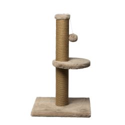 Dubex Short Plush Pom Pom & Platform Cat Scratcher Beige