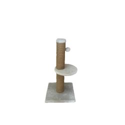 Dubex Short Plush Pom Pom & Platform Cat Scratcher Grey
