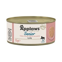 Applaws Natural Wet Cat Food, Senior Tuna Fillet with Salmon in Jelly