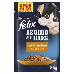 FELIX As Good As it Looks Chicken in Jelly PM 3 for £1.59