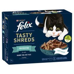 FELIX TASTY SHREDS Ocean Selection in Gravy 12pk
