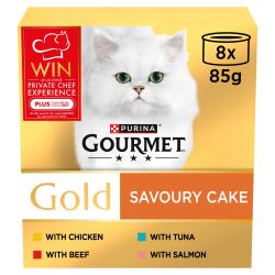 GOURMET Gold Savoury Cake Meat and Fish Variety 8pk