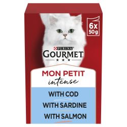 GOURMET Mon Petit Intense Cod, Sardine, Salmon 6pk