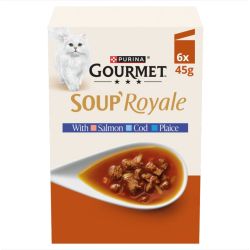 GOURMET Soup Royale Salmon, Cod, Plaice Wet Cat Food Pouch 6pk