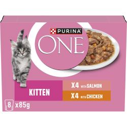 PURINA ONE Kitten Mini Fillets Salmon and Chicken 8pk